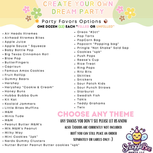 Custom Party Favor Package - Filled